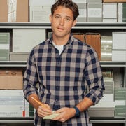 man wearing mizzen main shirt
