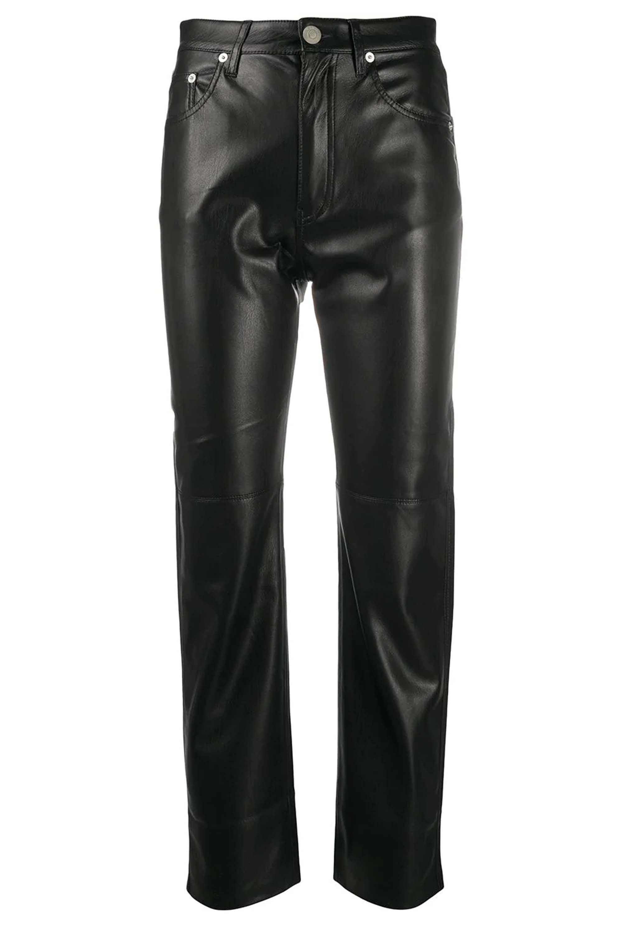 black leather trousers womens