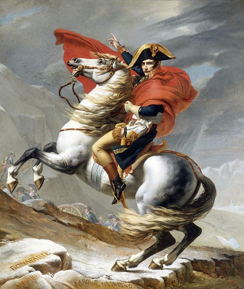 Napoleon at the Saint Bernard Pass by Jacques Louis David