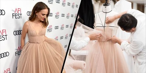 Natalie Portman wearing Dior couture - the making of