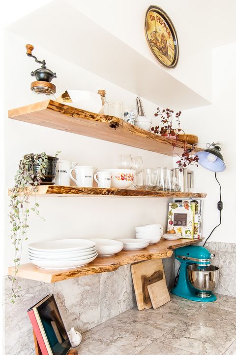 25 Best Open Shelving Kitchen Ideas, Diy Floating Butcher Block Shelves