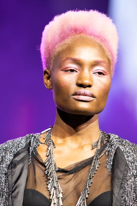 bologna, italy   november 25  a model is seen during the mauro galzignato for kemon part of on hair show  exhibition held at bolognafiere exhibition centre on november 25, 2018 in bologna, italy  photo by rosdiana ciaravologetty images