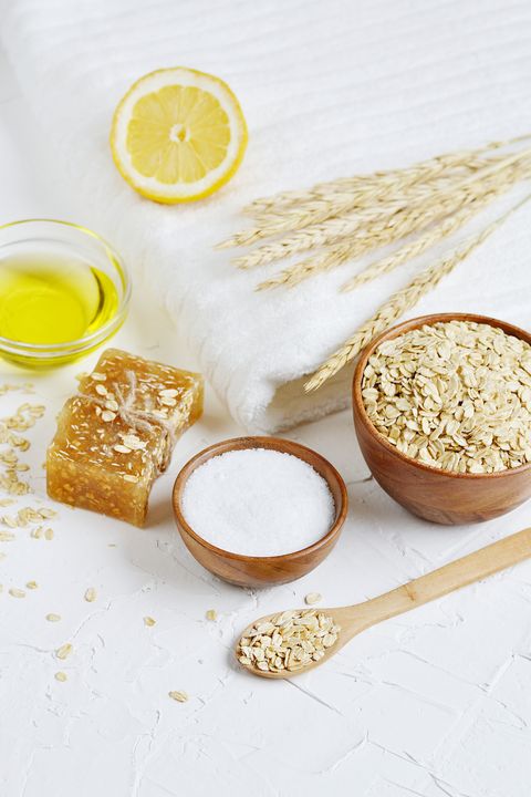 Natural Ingredients for Homemade Oatmeal Body Face Scrub
