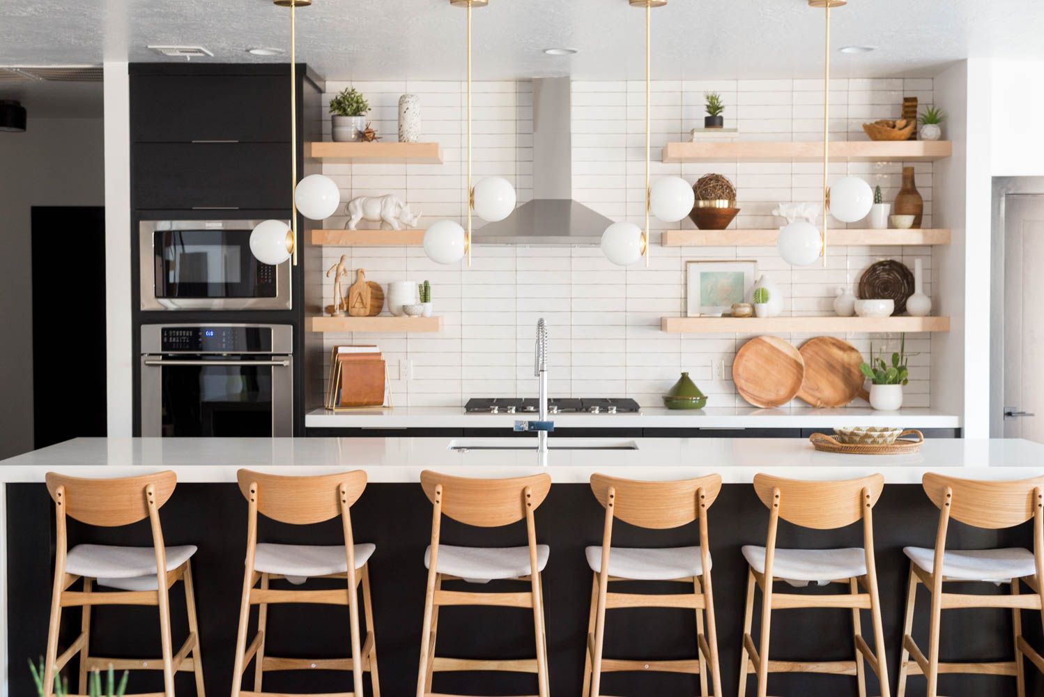 open kitchen shelving wood design