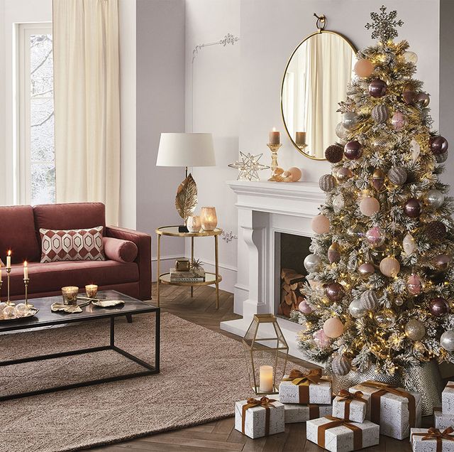 living room, room, furniture, christmas decoration, interior design, couch, christmas tree, property, table, coffee table,