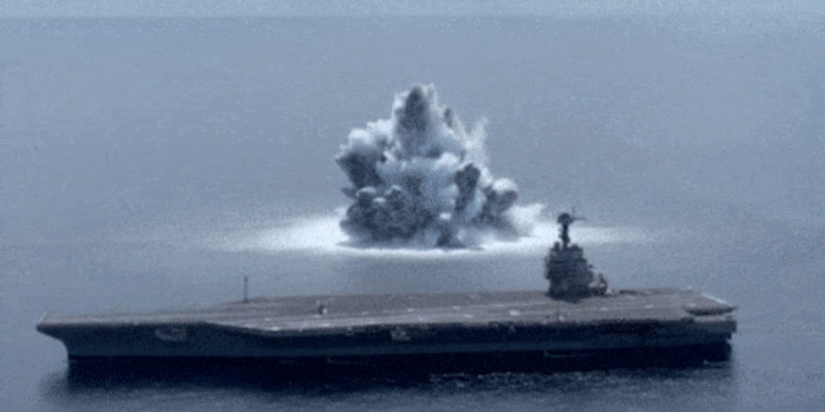 Watch the US Navy’s blasting tanker and explosives cause an earthquake