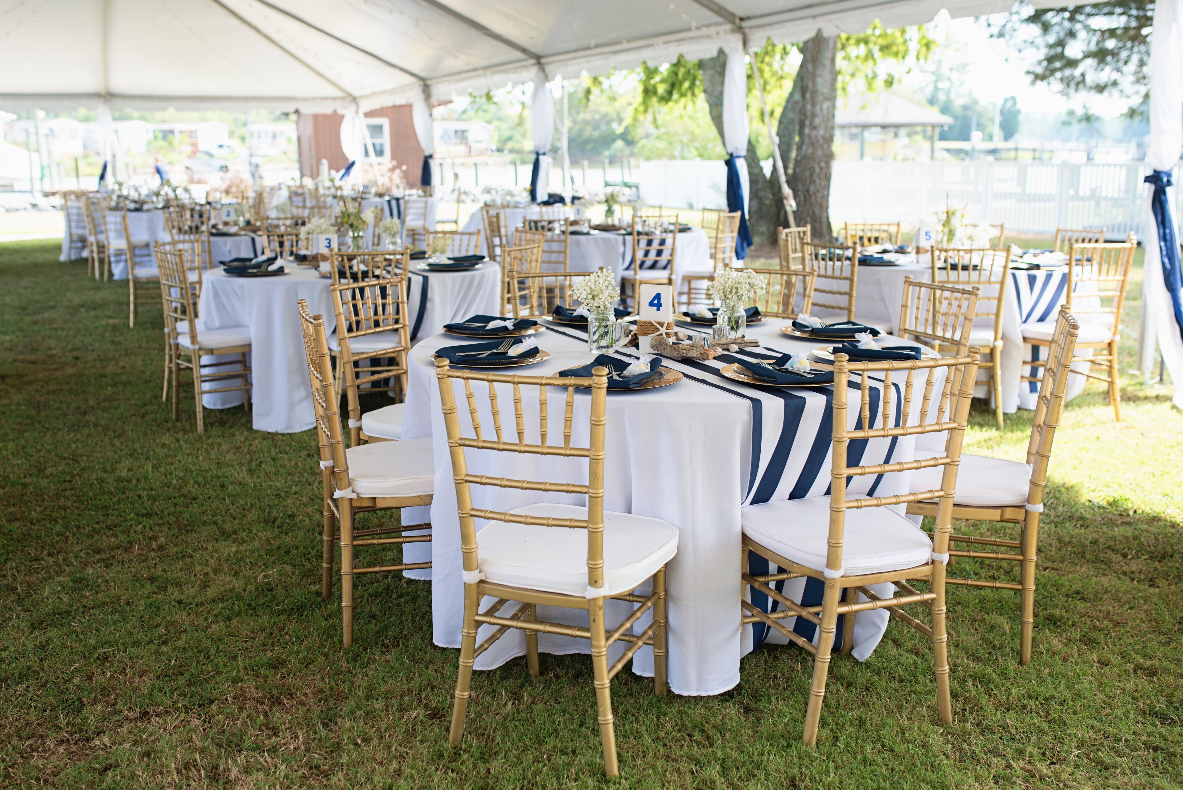 navy wedding table decorations