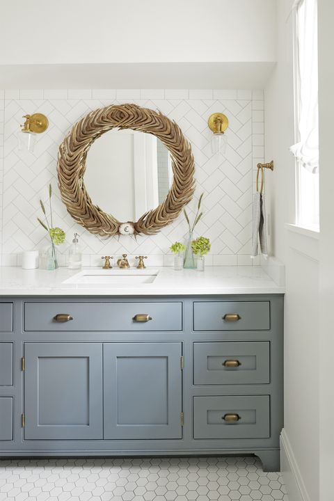 37 Best Bathroom Tile Ideas Beautiful, Best Gray Vanity Colors