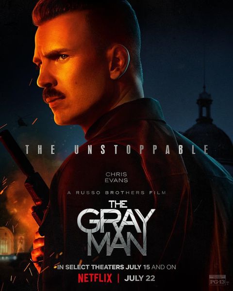 The Gray Man poster features Chris Evans as Lloyd Hansen