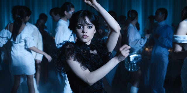 jenna ortega strikes a pose in the viral wednesday dance scene from netflix