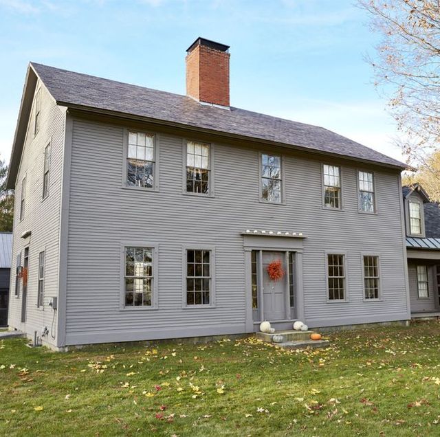 gray historic farmhouse