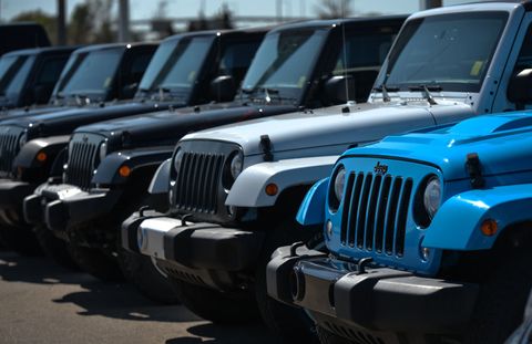 jeeps lined up in edmonton