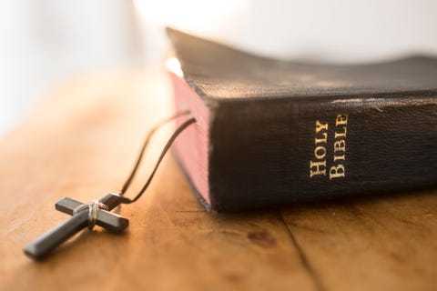 usa, new jersey, view of bible and cross