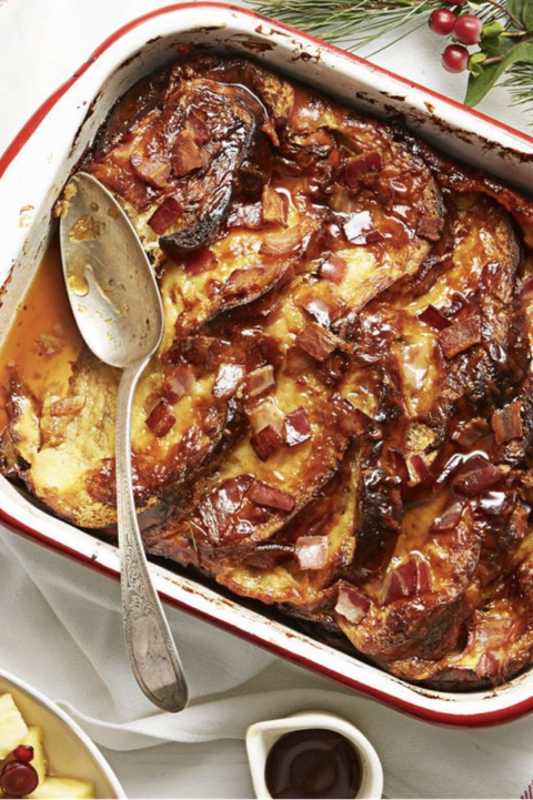 new years brunch ideas   bacon french toast bake