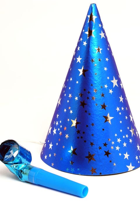 blue party hat and noise maker blue party hat and noise maker