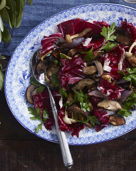 roasted mushrooms and radicchio