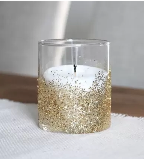 new years party ideas   glitter votive