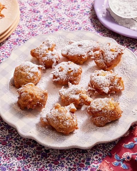 doughnuts fritters with powdered sugar