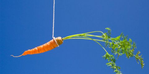 beta carotene may prevent type 2 diabetes; carrot dangling on a string