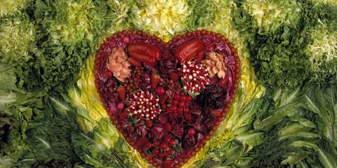Red, Natural foods, Art, Produce, Illustration, Whole food, Painting, Leaf vegetable, Fruit, Superfood, 
