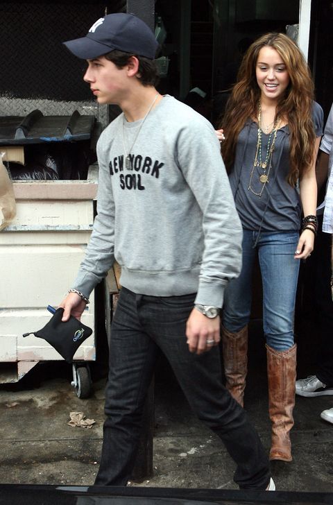 miley cyrus and nick jonas sighting in west hollywood   april 11, 2009