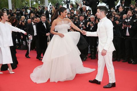 Priyanka Chopra and Nick Jonas Have a Candid Cannes Red Carpet Debut