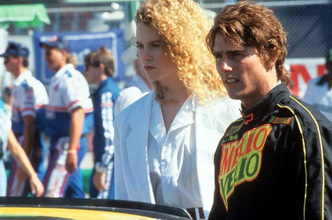 Tom cruise and nicole kidman on the racetrack in a scene from the movie days of thunder, 1990 photo by outstanding photos