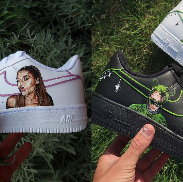 Nikeのスニーカーをキャンバスに セレブの顔 を描いた作品