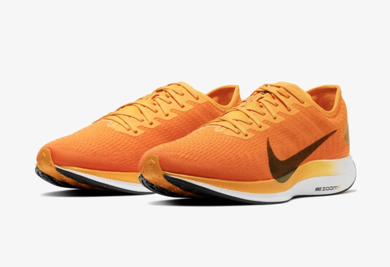 blue and orange nike running shoes