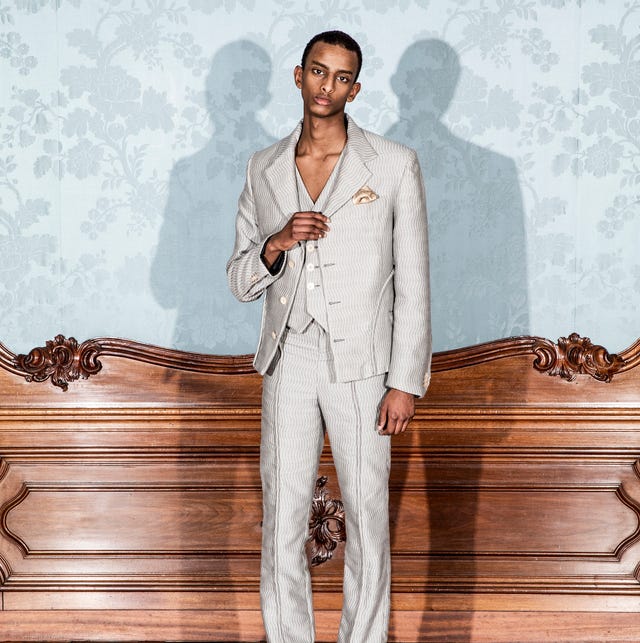 White, Suit, Clothing, Fashion, Standing, Formal wear, Human, Jeans, Fashion design, Fashion model, White, Suit, Clothing, Fashion, Standing, Formal wear, Human, Jeans, Fashion design, Fashion model,