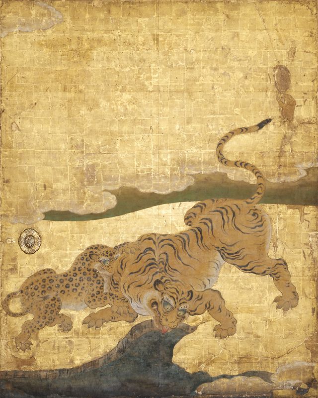 京都・二条城　〈遠侍〉二の間障壁画《竹林群虎図》部分