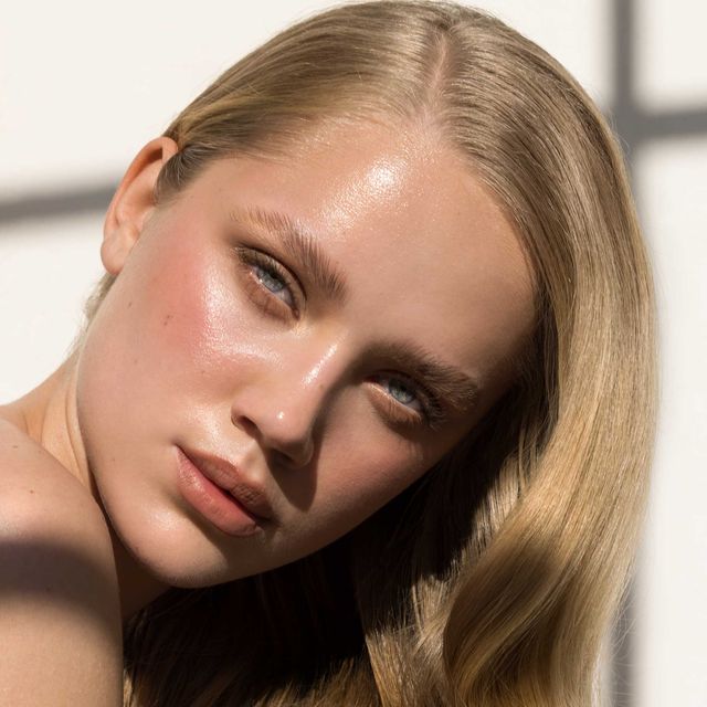 female model with glowing skin