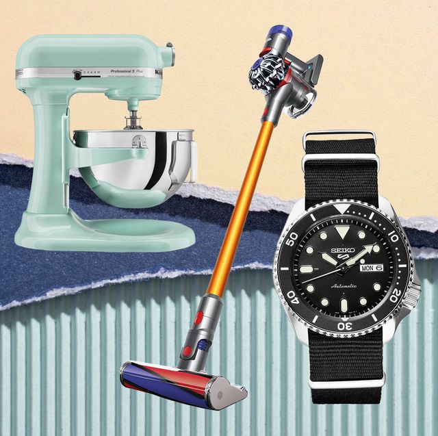 kitchen aid mixer, seiko watch, and a dyson vacuum