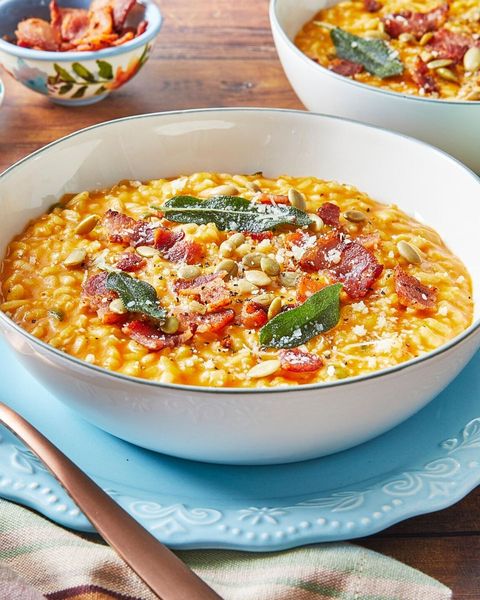 pumpkin risotto with sage and bacon