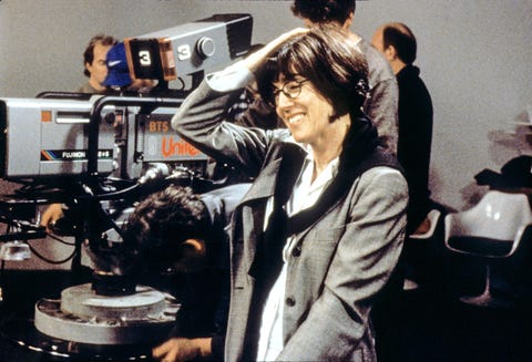 Nora Ephron on set. nora ephron on set