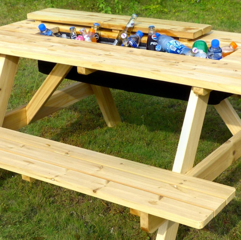This Picnic Table Has a Built-In Cooler, So You'll Always Have Cold Drinks in Arm's Reach