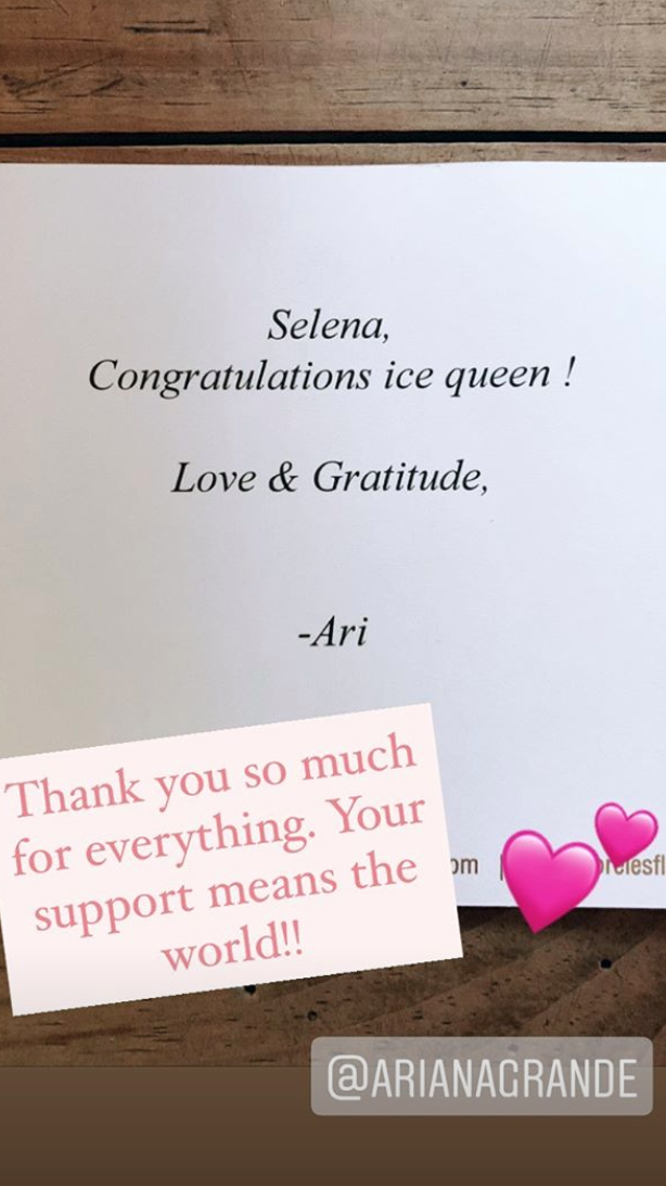 Ariana Grande Sent Selena Gomez a Giant Ice Cream Flower Arrangement to Celebrate Their New Song