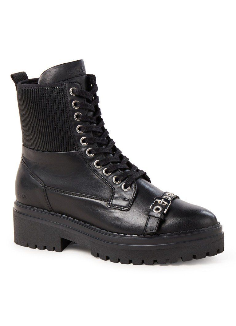 Prada Leer Monolith Combat Boots in het Zwart Dames Schoenen voor voor Laarzen voor Enkellaarzen 
