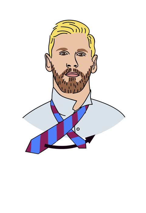 Cómo hacer paso a paso el nudo de corbata Half Windor con Messi
