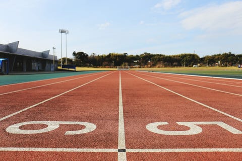 Number On Running Track Against Sky