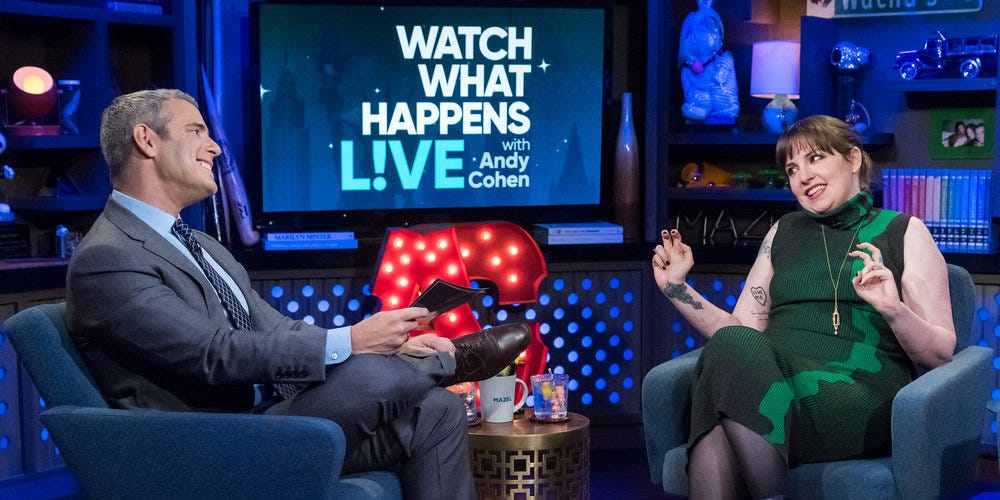 Lena Dunham's Read-Filled WWHL Appearance Is a Balm to My Petty Soul