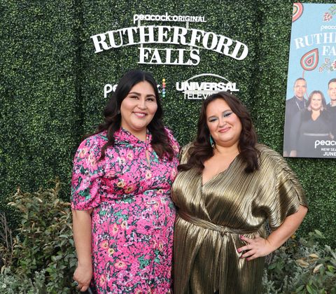 rutherford falls    rutherford falls season 2 premiere event at rolling greens in los angeles, calif, june 8th, 2022    pictured l r sierra teller ornelas, jana schmieding    photo by randy shropshirepeacock