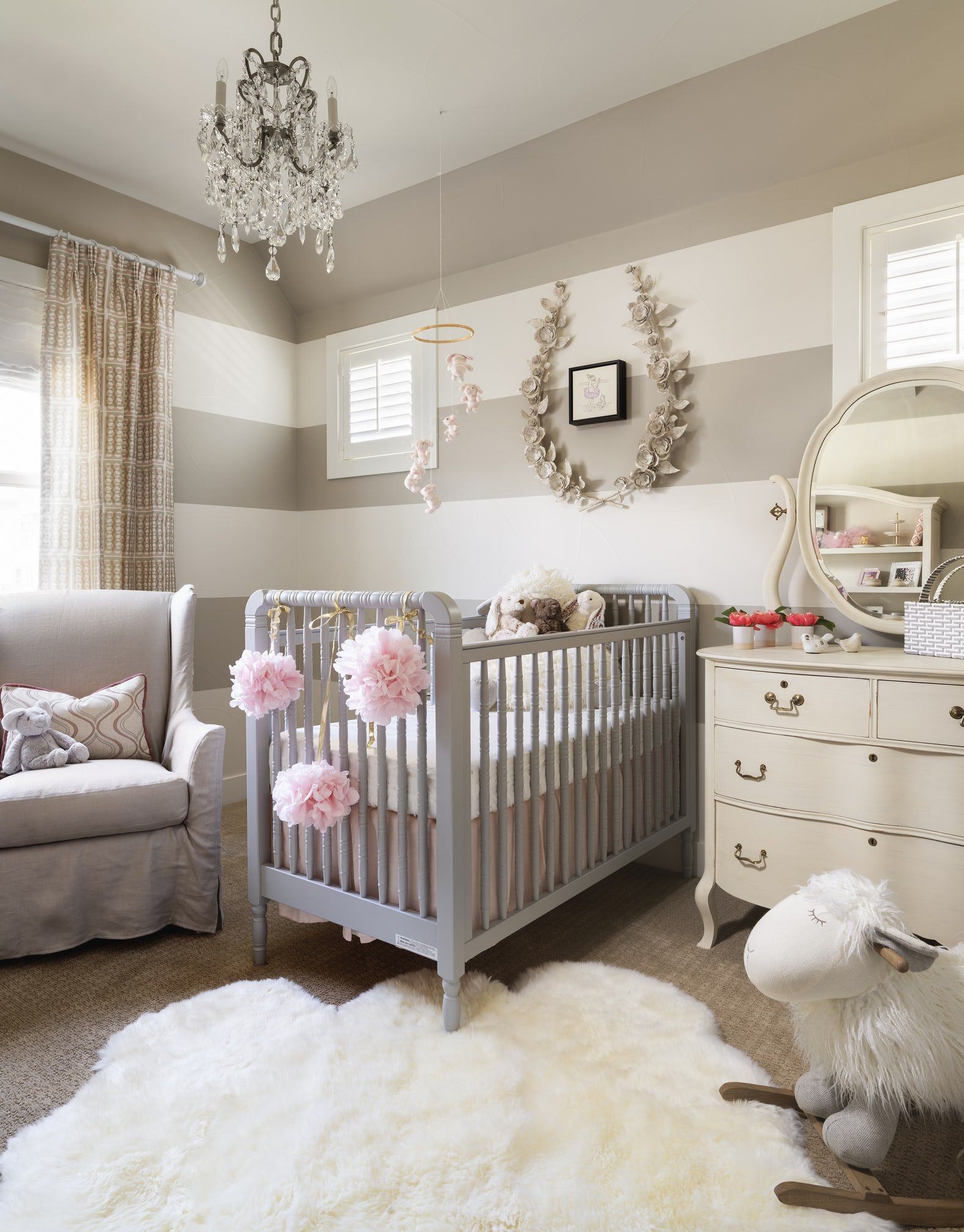 elegant baby girl nursery