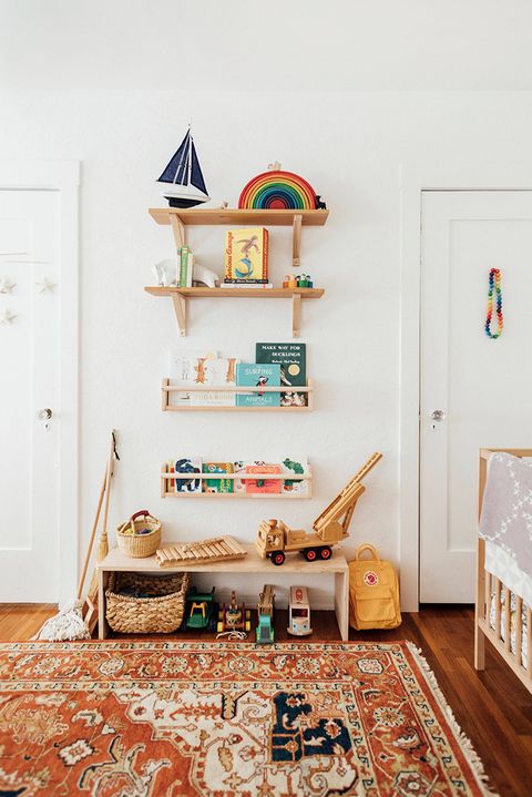 17 Cute Baby Nursery Storage Ideas And, Nursery Corner Wall Shelves
