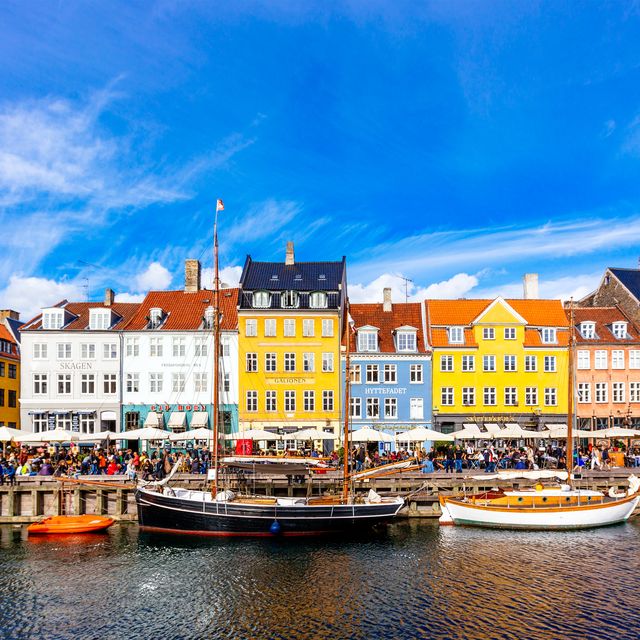 nyhavn harbour and multicolored vibrant houses along the canal, copenhagen, denmark
