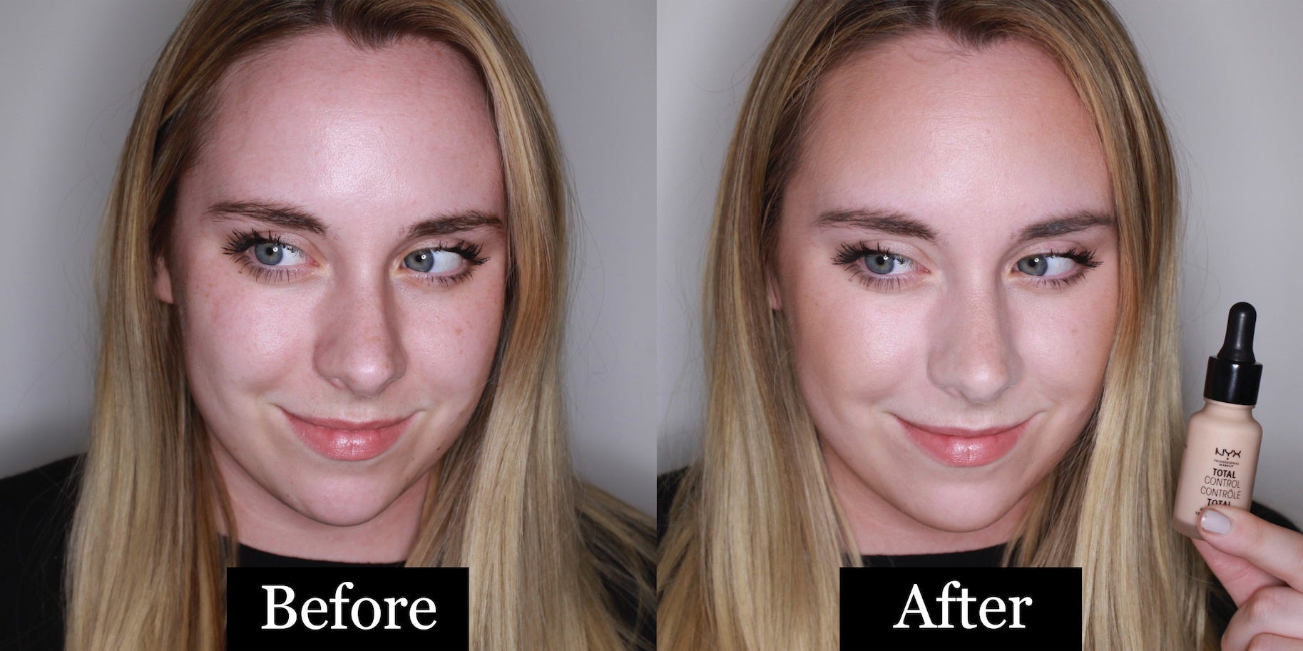 NYX total control foundation: Before & After picture review