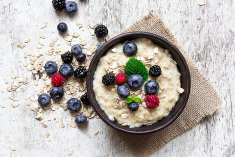 oatmeal porridge with ripe berries