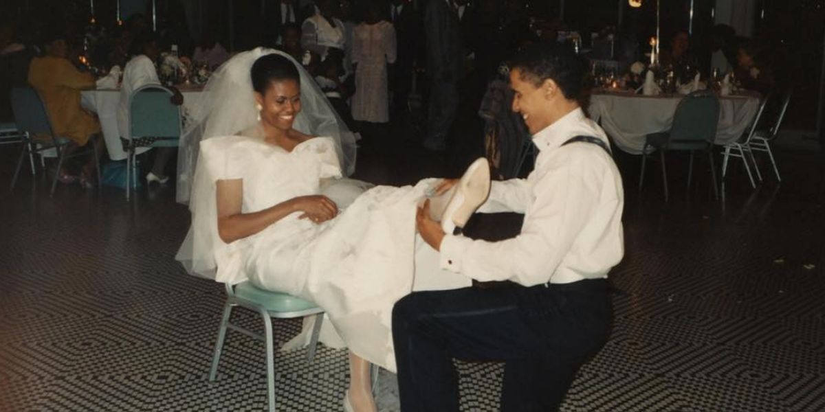 Michelle Obama Shares Wedding Day Photo of Her and Barack 