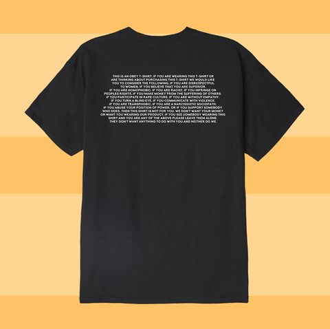 T-shirt, Clothing, Black, Active shirt, Text, Sleeve, Orange, Product, Font, Yellow, 