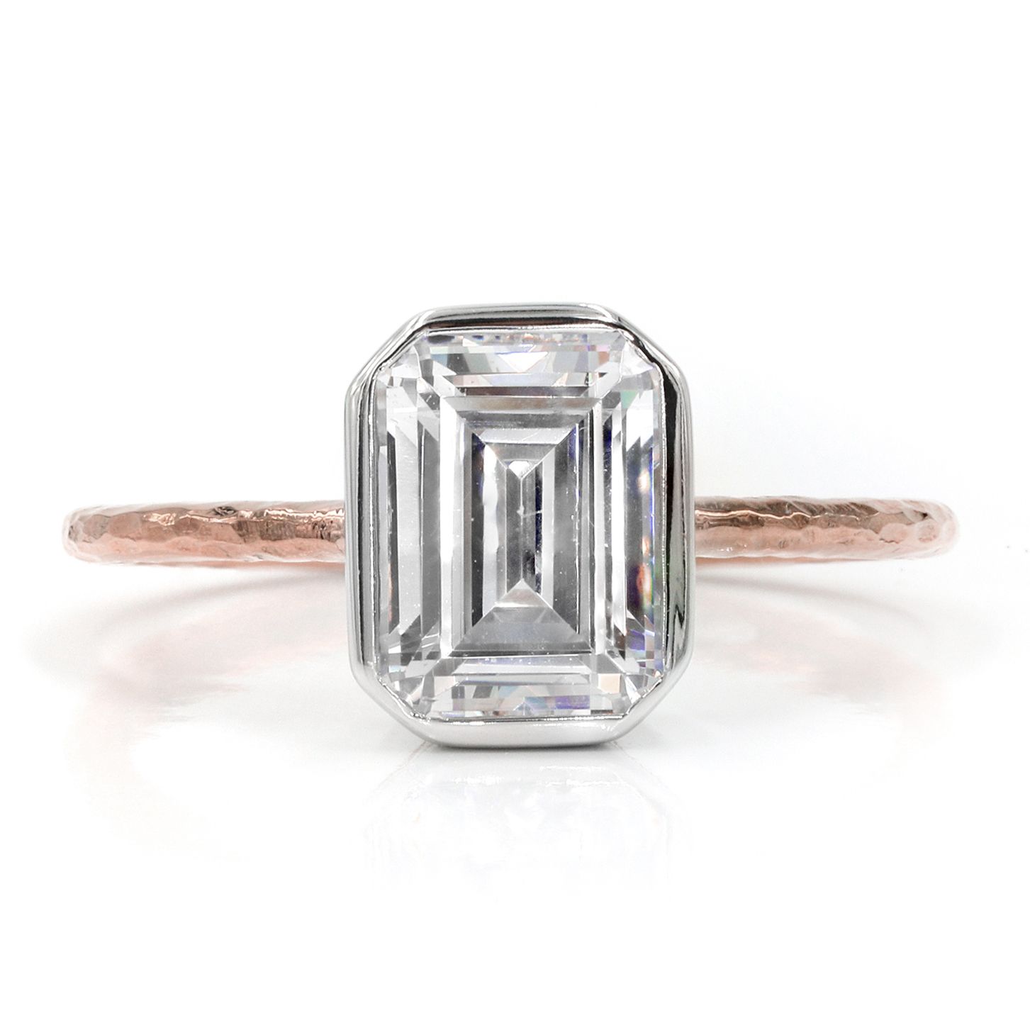 emerald cut diamond set